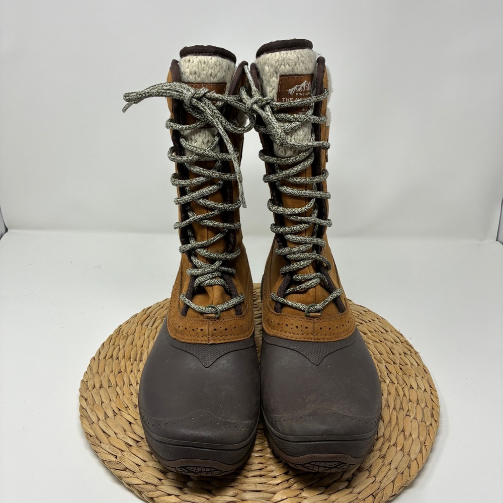 The North Face Shellista Tall Waterproof Winter Boots Womens 9.5 Brown Primaloft